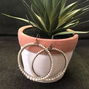 FREE w/purchase Gold and Pearl Hoop Earrings